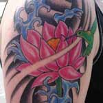 Hummingbird with Lotus