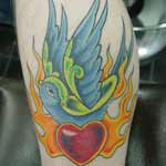 Sparrow with Flaming Heart